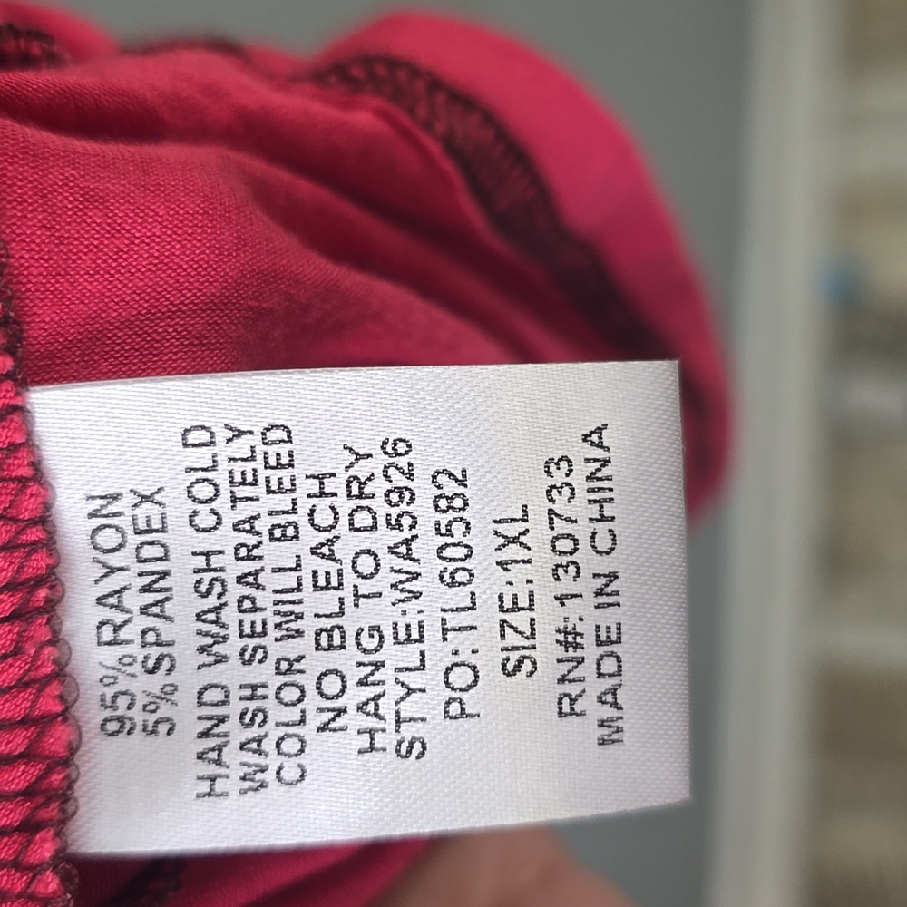 Umgee Burgundy Long Sleeve Tunic, Plus Sizw 1X OVERSIZED, NWT - Picture 4 of 4